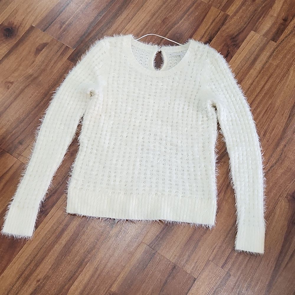 NWOT Lauren Conrad Ivory Eyelash Long Sweater
